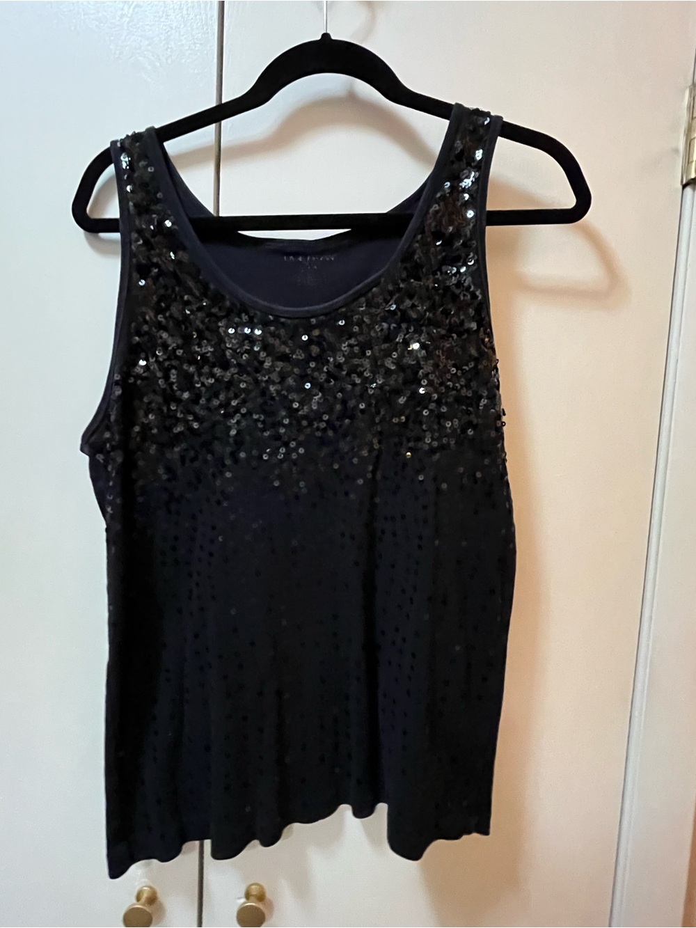 Lane Bryant Black Sequin Tank Top
